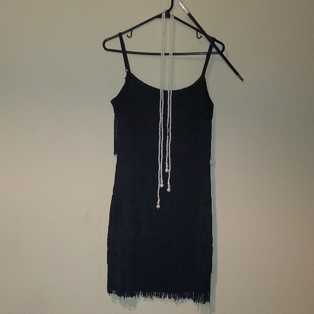 Black Fringe Flapper Dress Costume